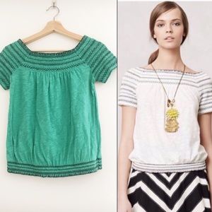 Anthropologie Deletta Maricopa Smocked Top Small